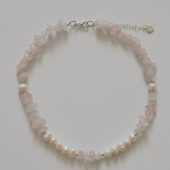 Handmade Freshwater Pearl Choker: Gemstone Beaded Necklace, Sterling Silver