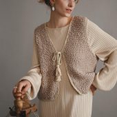 Handmade Alpaca Merino Wool Knit Vest: Ivory Sleeveless Gilet