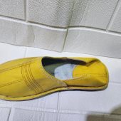 Handmade Moroccan Yellow Leather Babouche For Men – Traditional Slippers – Pointed-toe Leather Shoes – Classic Artisan Moroccan Footwear