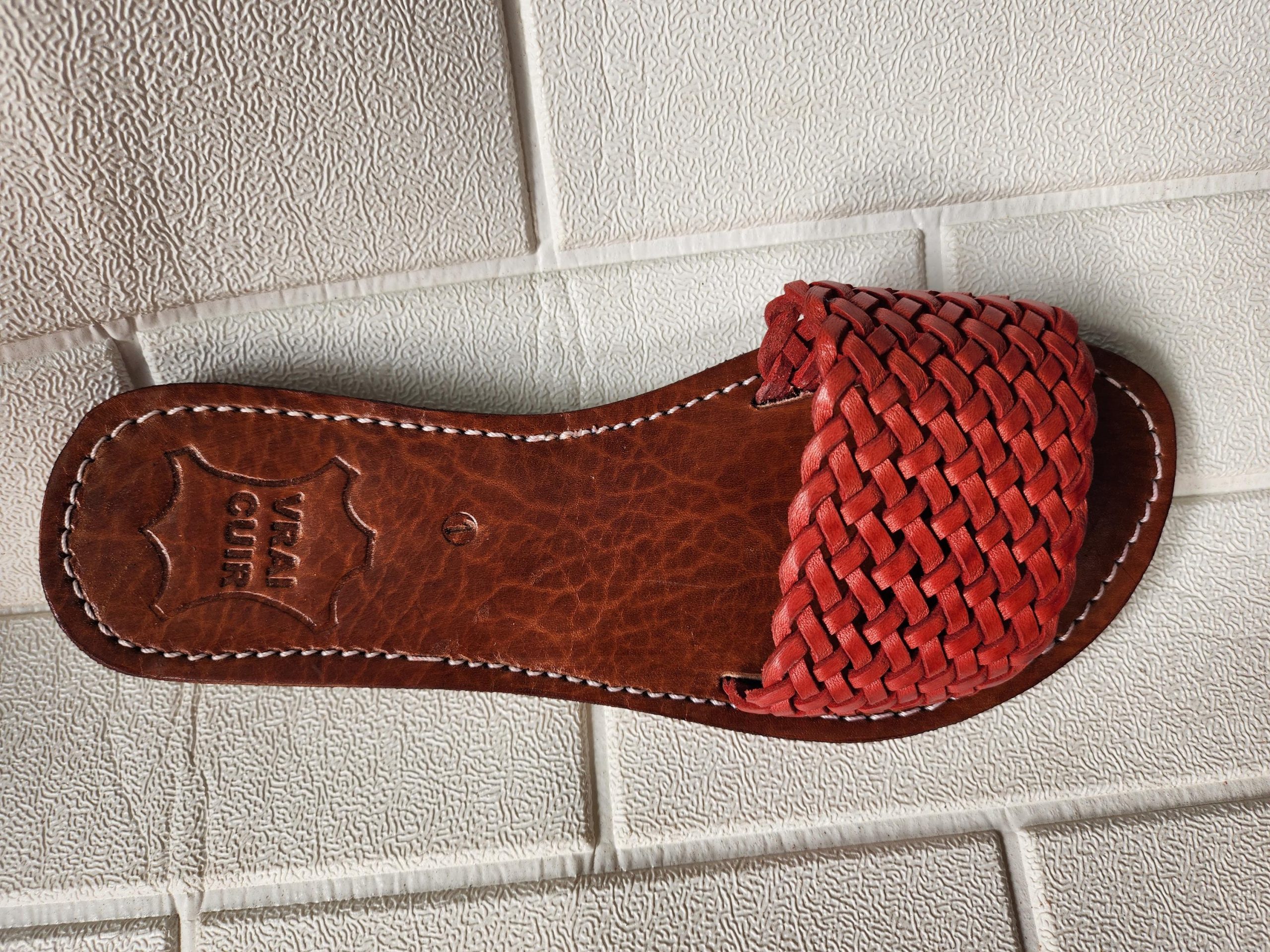 Handwoven Leather Moroccan Sandals For Women – Terracotta Braided Slide Flats – Artisan Summer Shoes 37 To 42 – Handmade Real Leather Slides